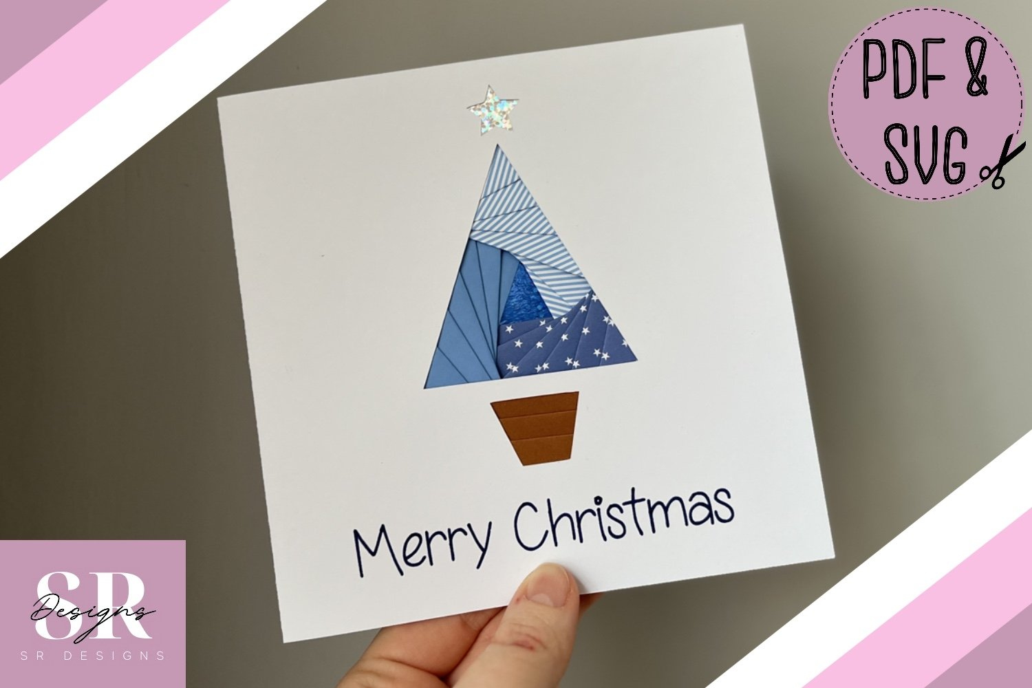 Christmas tree Iris folding pattern paper ()