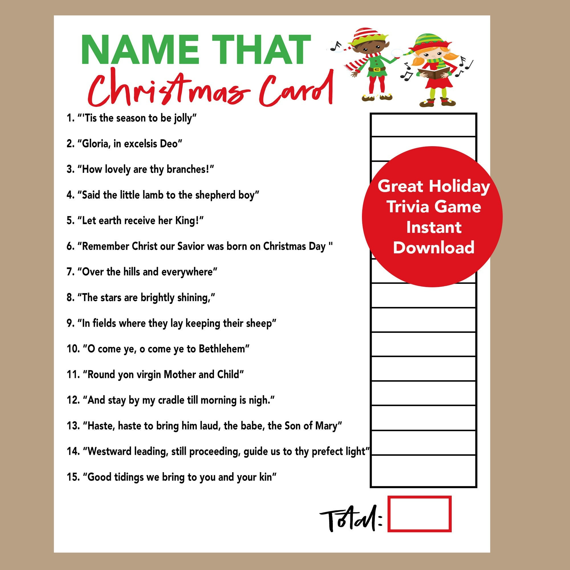 Christmas Trivia Christmas Song Trivia, Christmas Carol Trivia