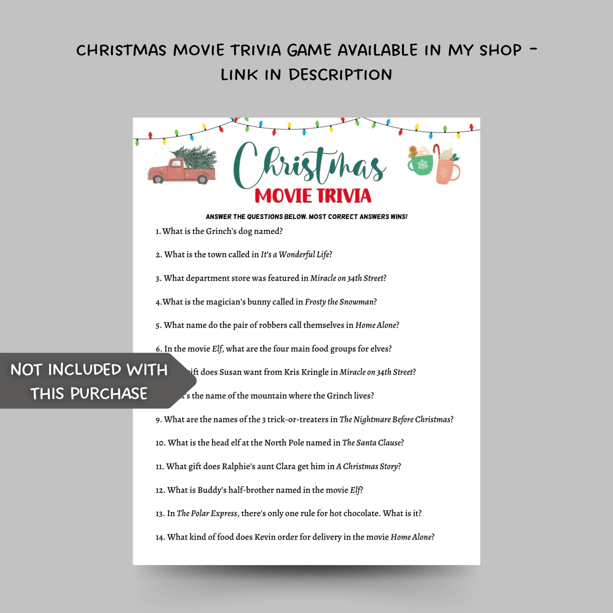 Christmas Trivia Game Printable – Scribbled LLC