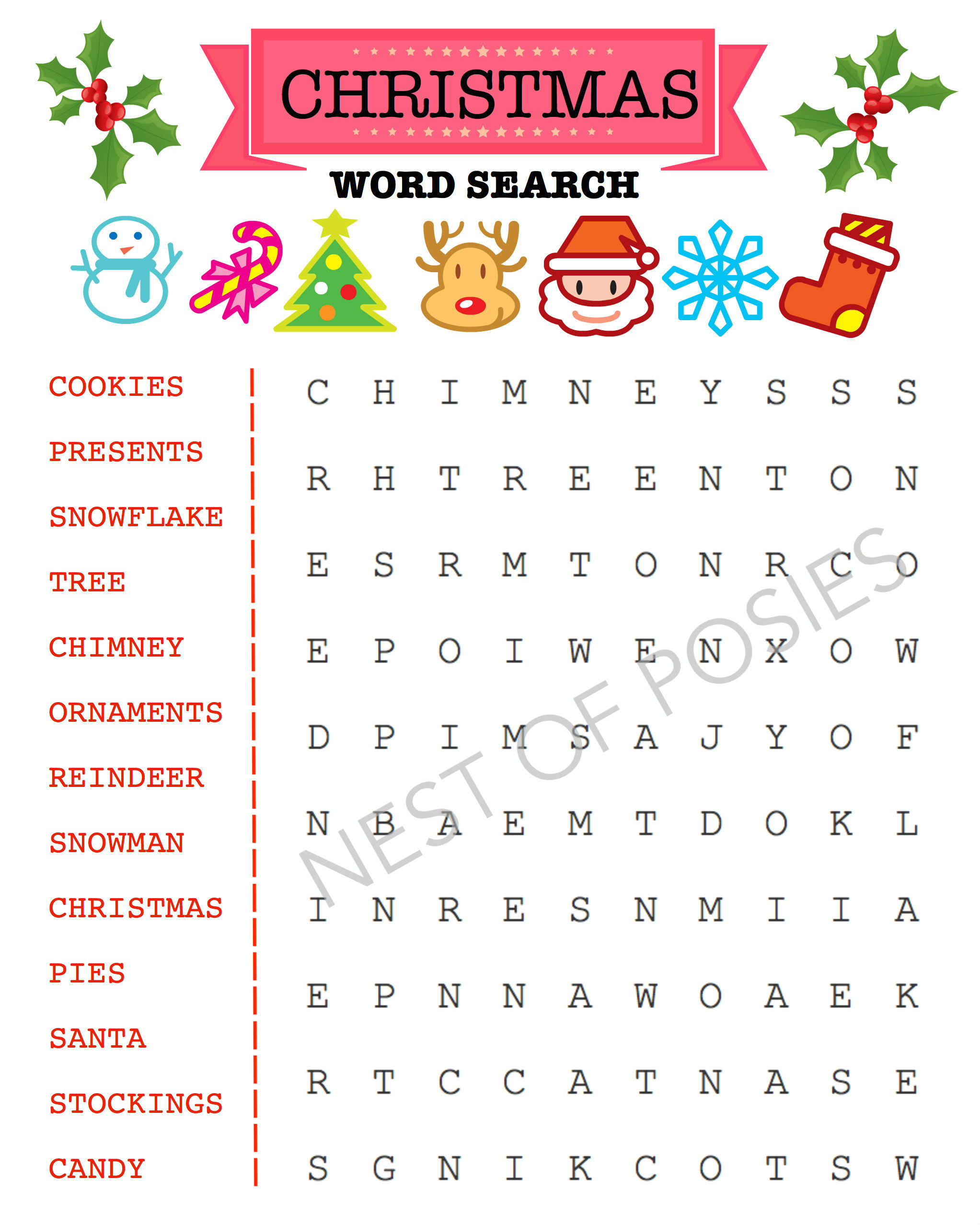 Christmas Word Puzzle Printables for Kids - Nest of Posies Christmas Word Puzzle Printables for Kids - Nest of Posies
