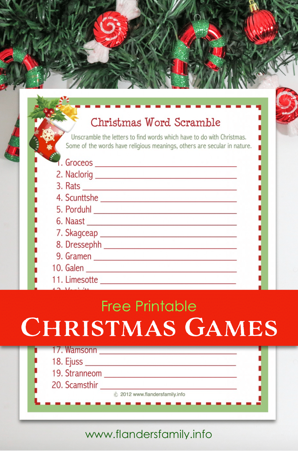 Christmas Word Scramble (Free Printable) - Flanders Family Home Life