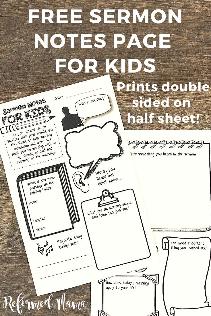 Church Bulletin and Sermon Notes for Kids - Free Download Church Bulletin and Sermon Notes for Kids - Free Download
