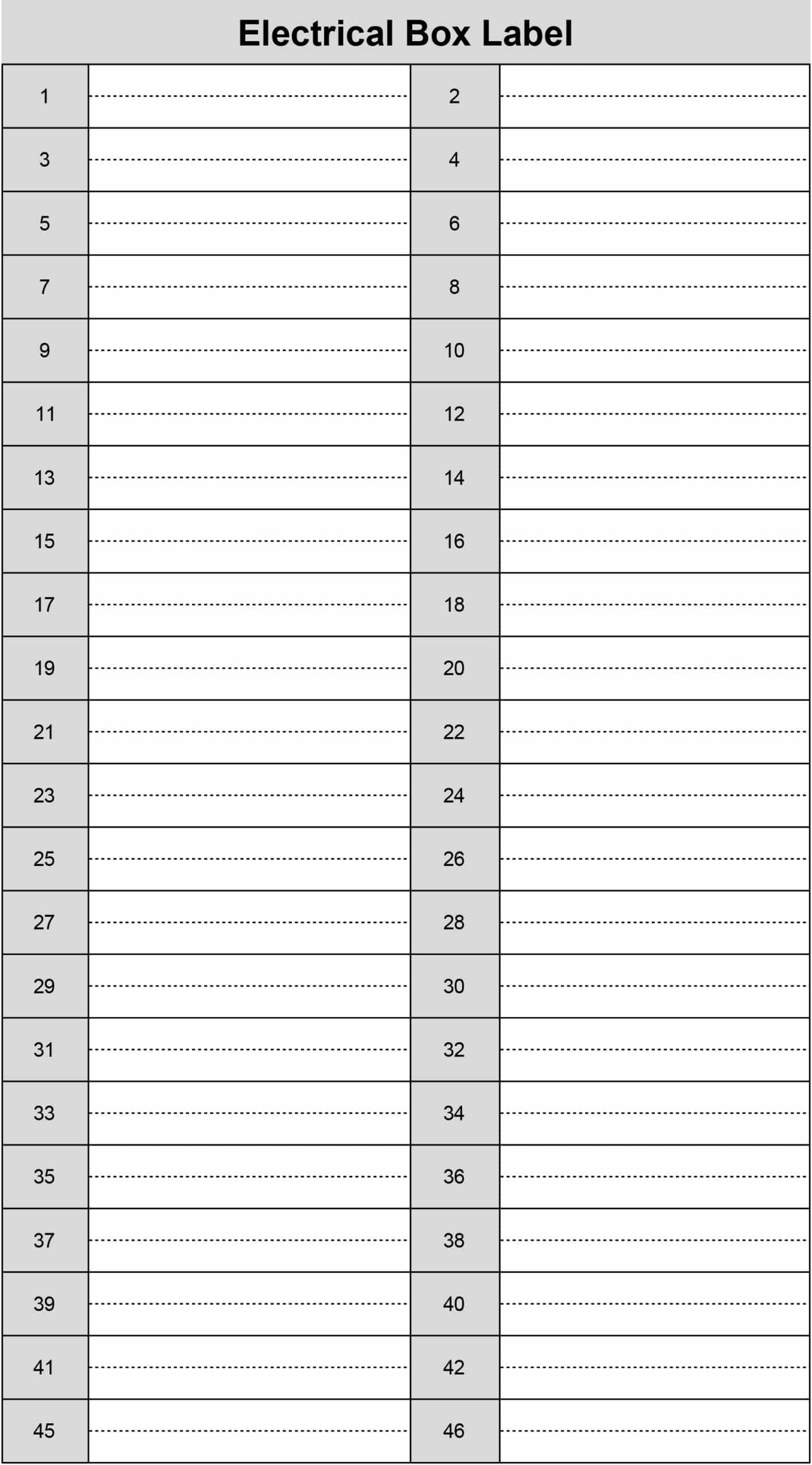 Circuit Breaker Panel Labels  Sets Of  - Easy-to-Read