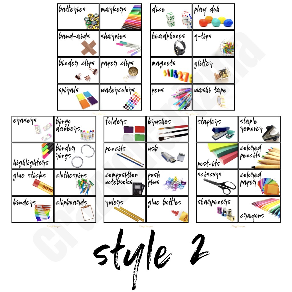 Classroom Supply Lables Editable