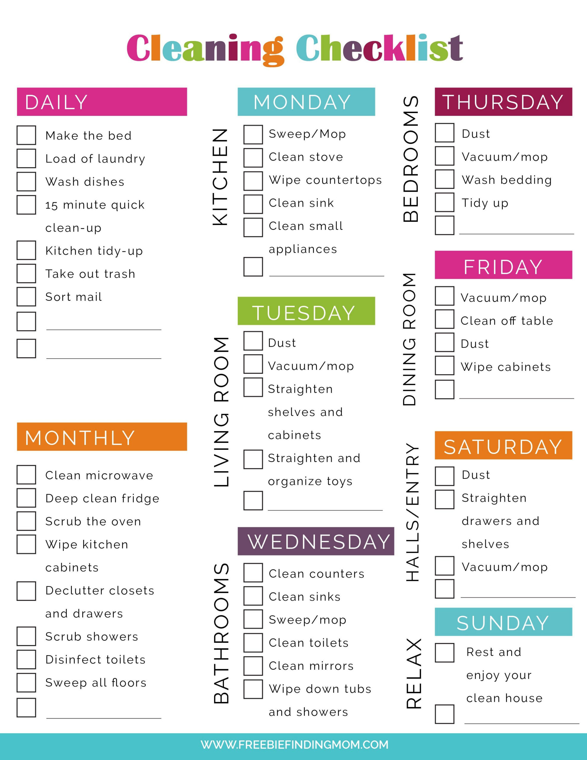 Cleaning Plan Schedule ADHD - Editable Home Cleaning Checklist