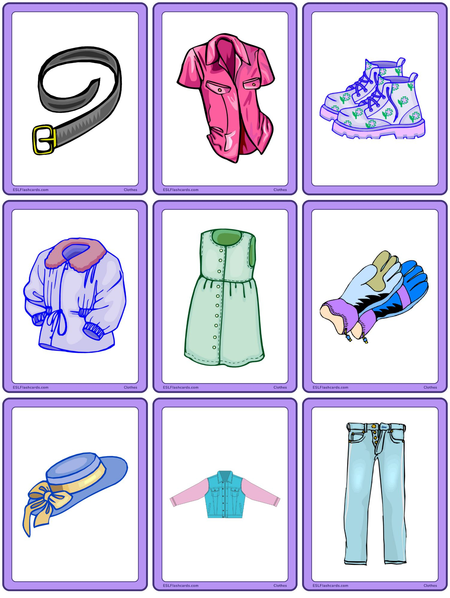 Clothes - ESL Flashcards