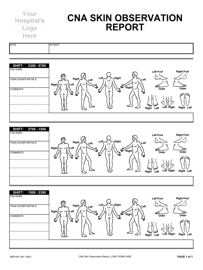 CNA Skin Observation Report Form - Fill Online, Printable
