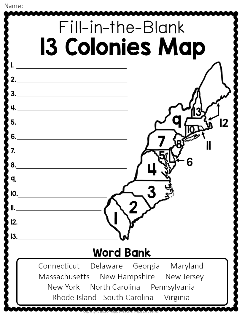 Colonies Map Quiz, Colonies Map Worksheet, Blank Colonies Colonies Map Quiz, Colonies Map Worksheet, Blank Colonies