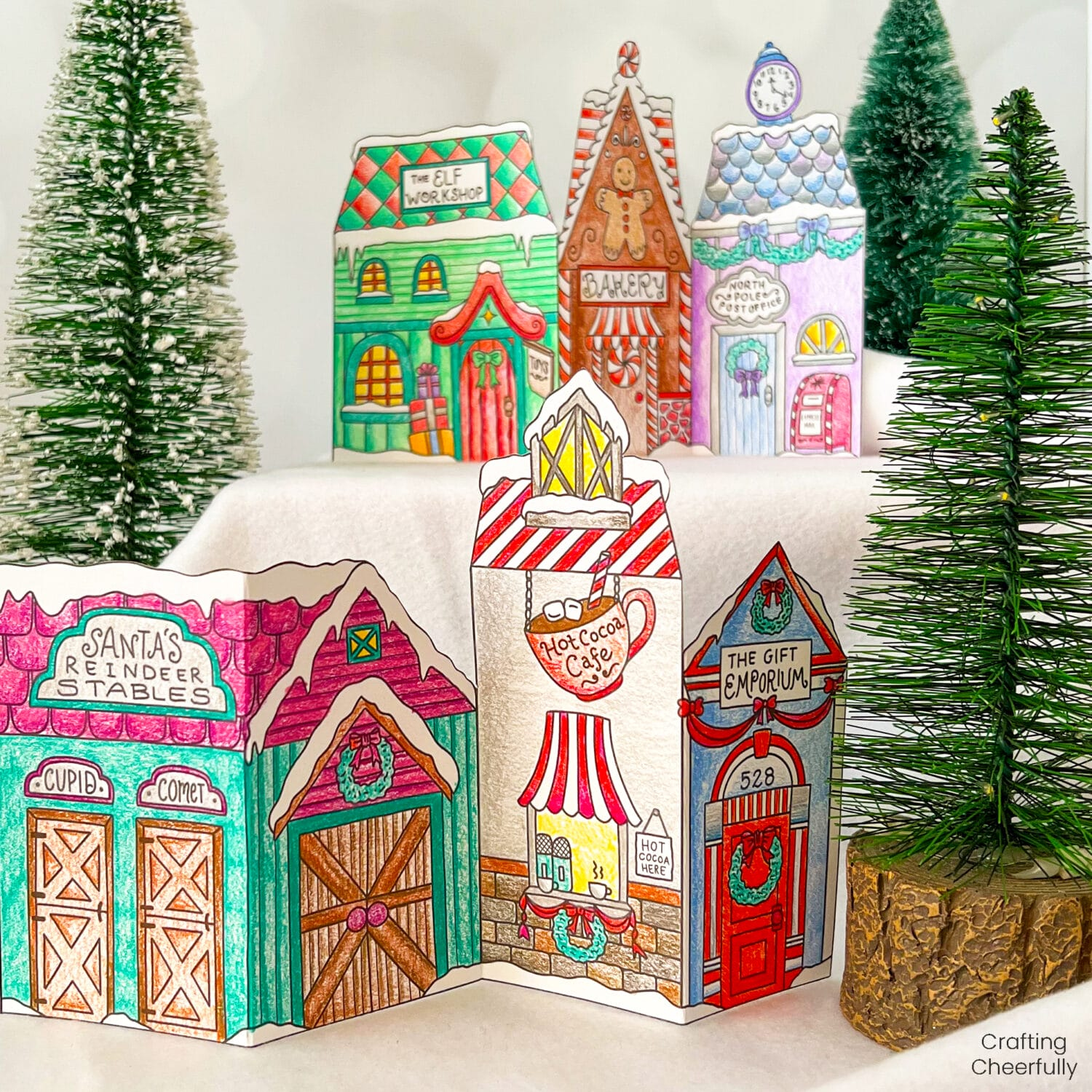 Color-Your-Own Christmas Village - Free Printable Coloring Pages Color-Your-Own Christmas Village - Free Printable Coloring Pages