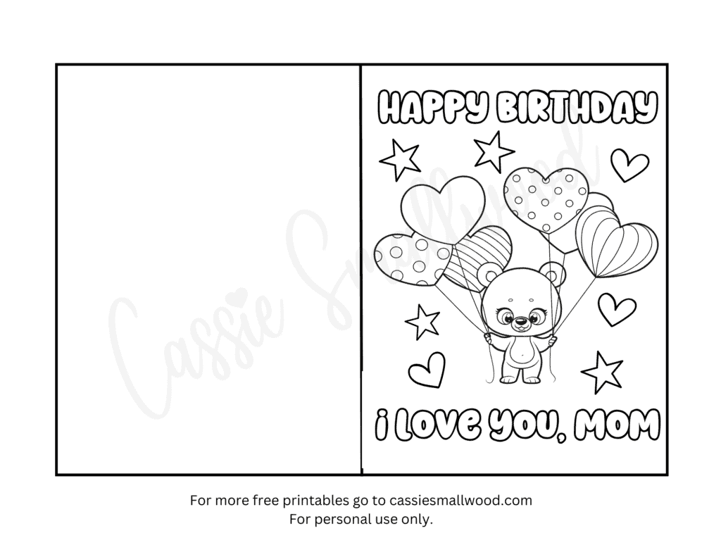 Coloring Birthday Cards For Mom FREE Printables - Cassie Smallwood Coloring Birthday Cards For Mom FREE Printables - Cassie Smallwood
