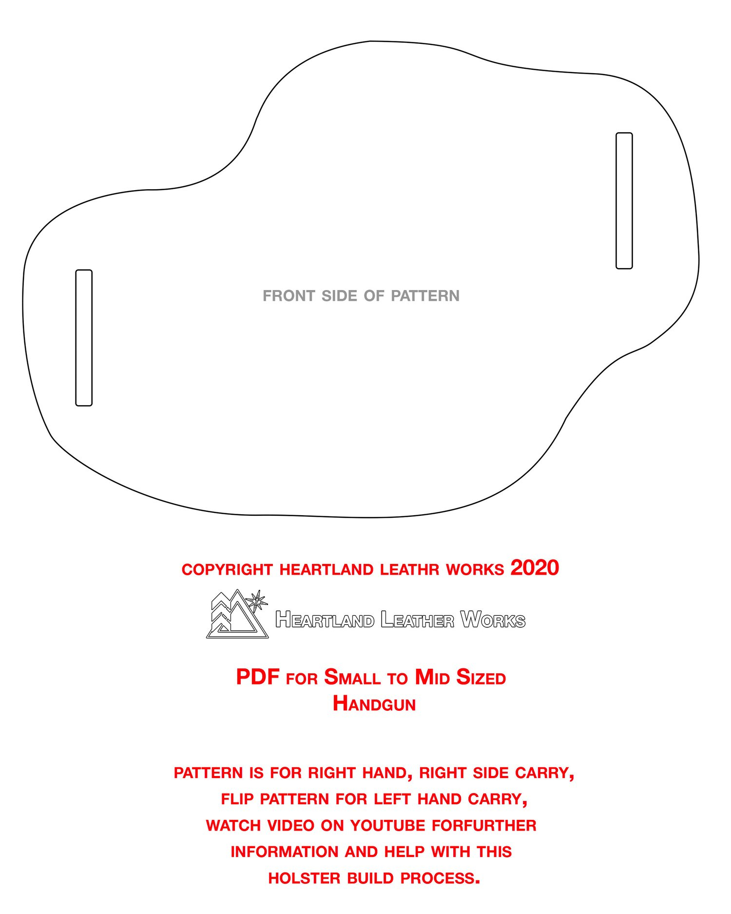 Compact Holster Pattern PDF Digital Download — Heartland Leather Works