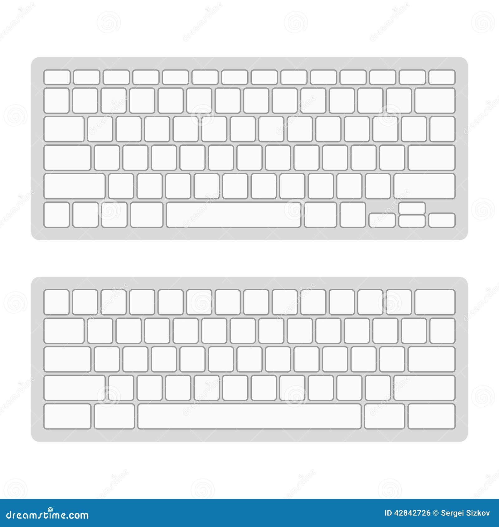 Computer Keyboard Blank Template Set