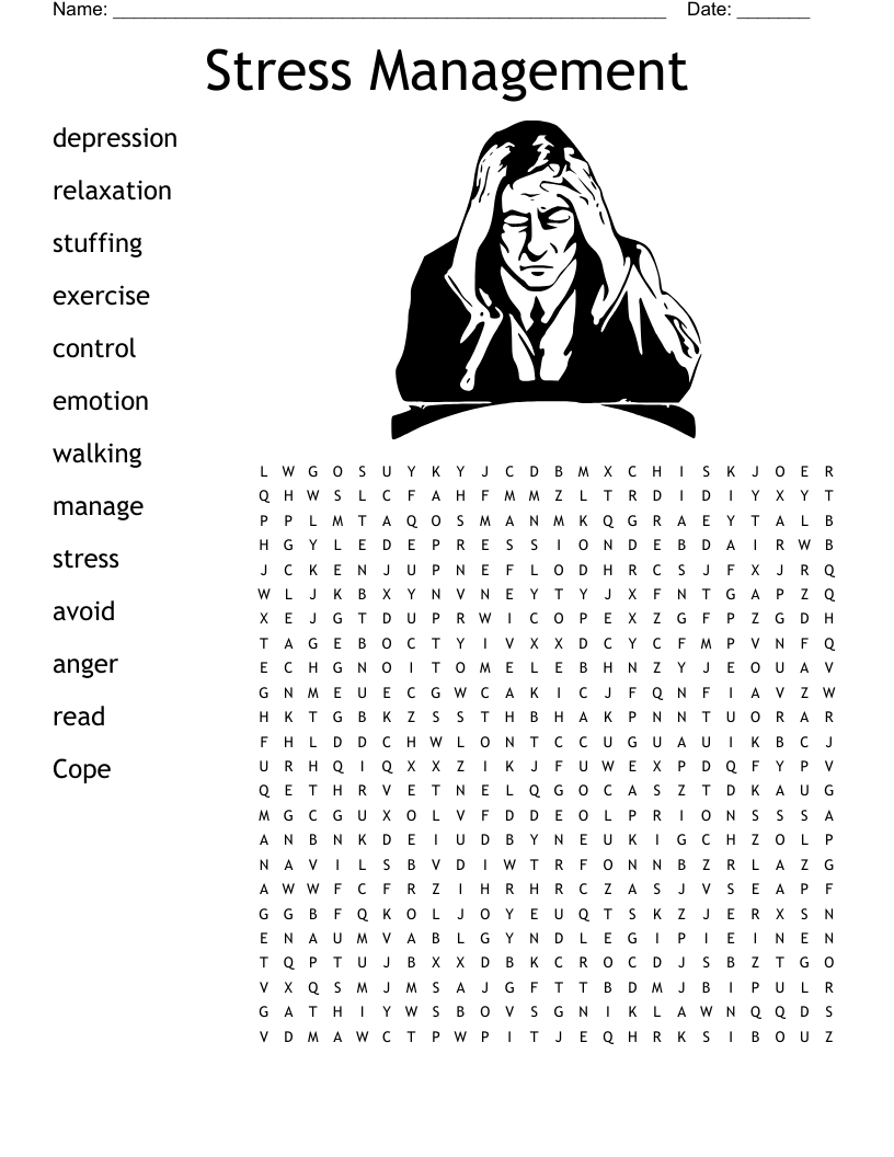 Coping Skills Word Search - WordMint