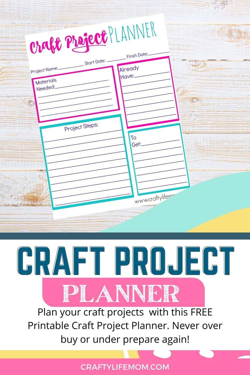 Craft Project Planner Printable to plan your Craft Projects Craft Project Planner Printable to plan your Craft Projects