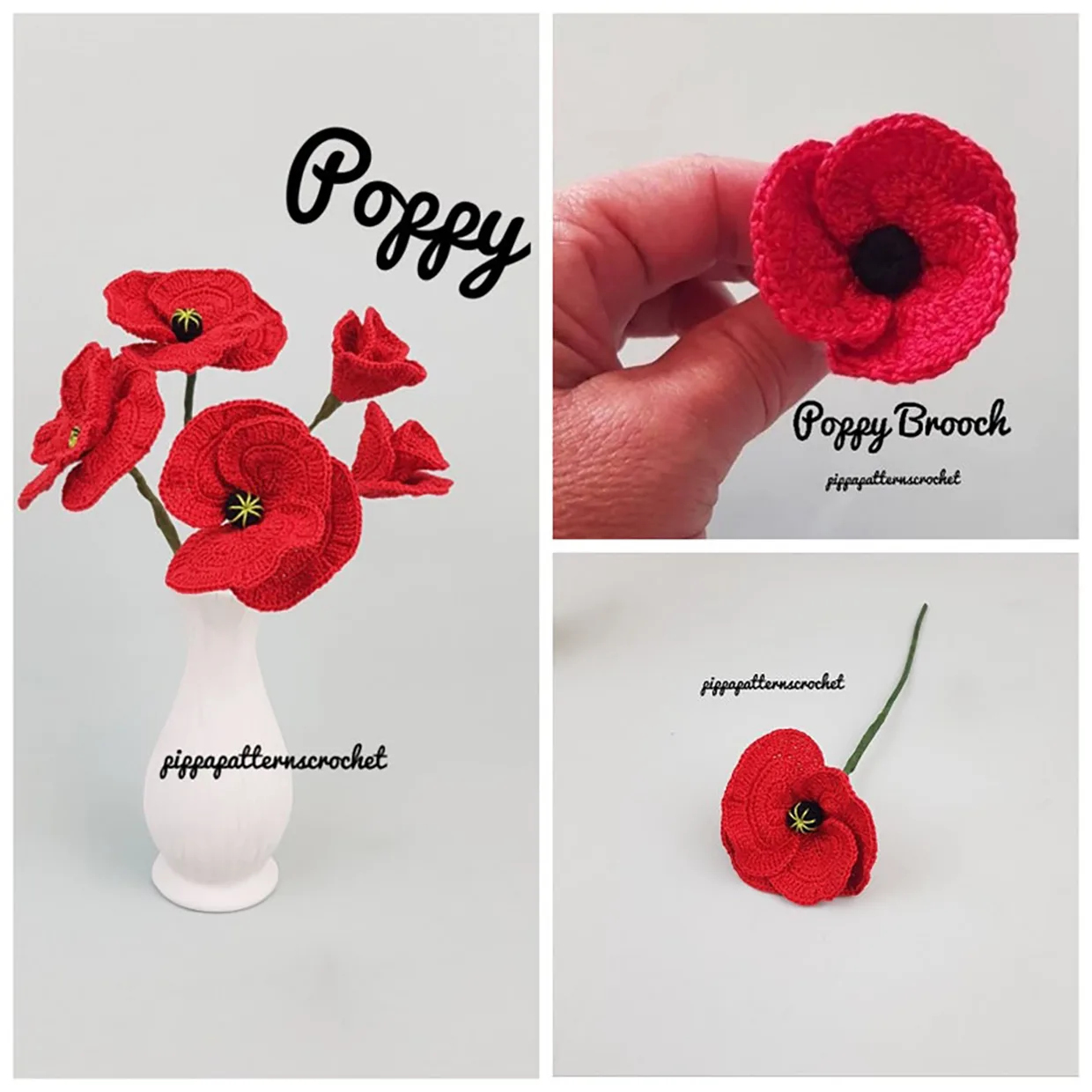Crochet a poppy with our pattern  Gathered