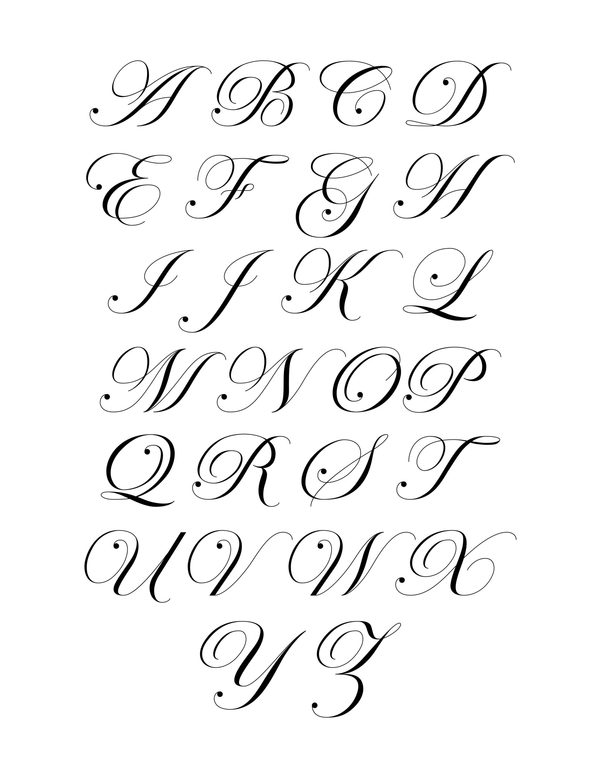 Cursive Alphabet Printable: Royal Fancy Letters