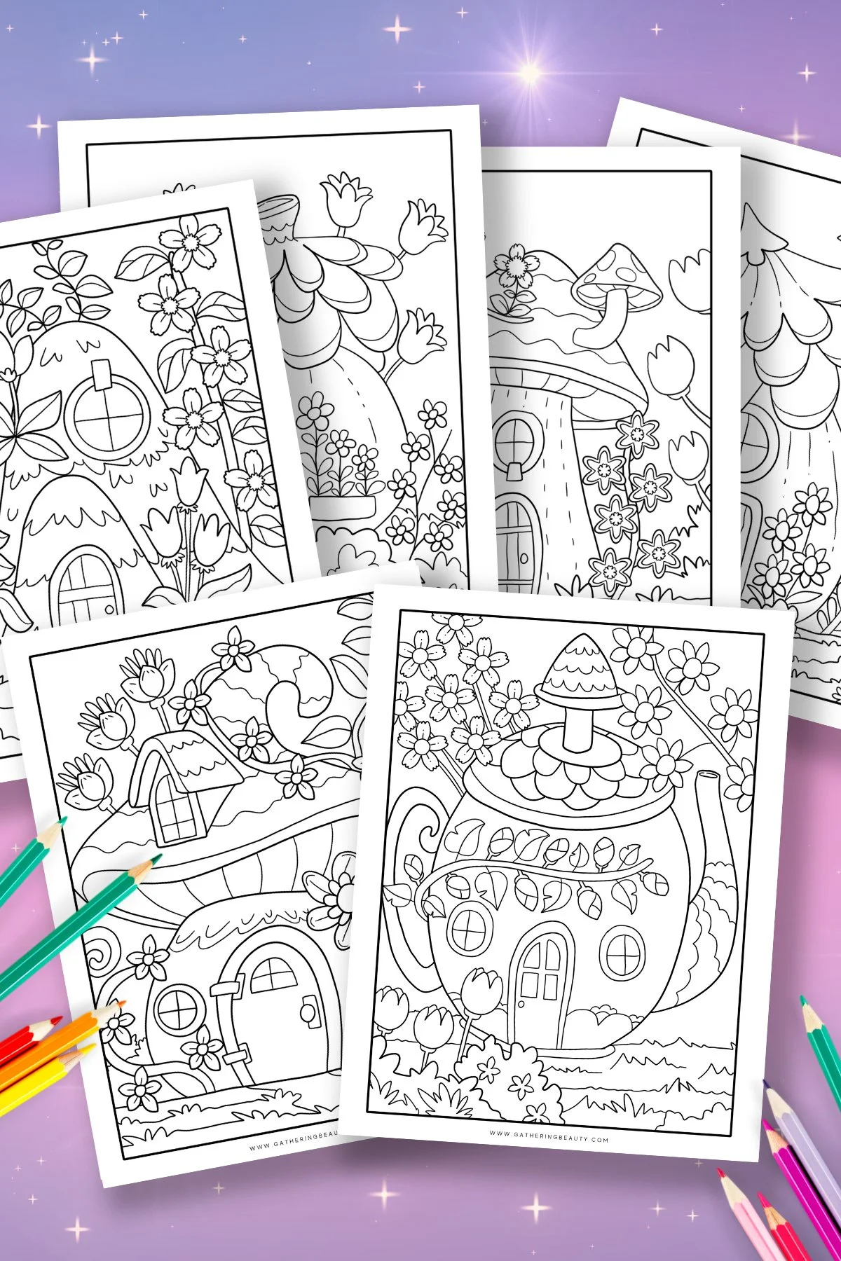 Cute Fairy House Colouring Pages — Gathering Beauty
