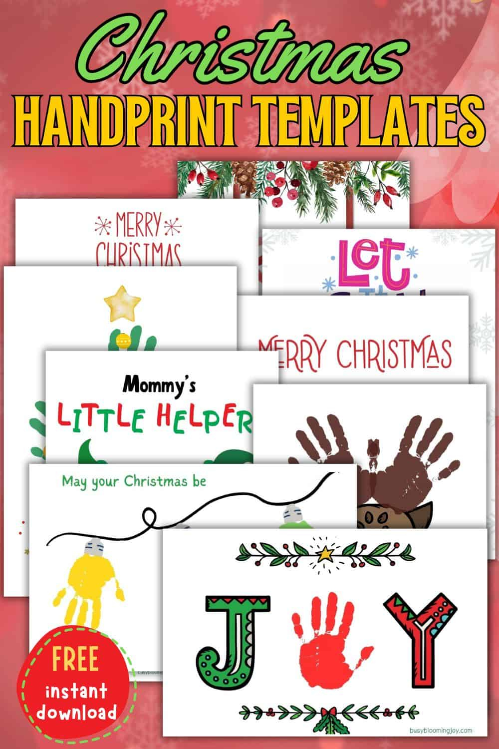 Cute Printable Christmas Handprint & Footprint Art Templates