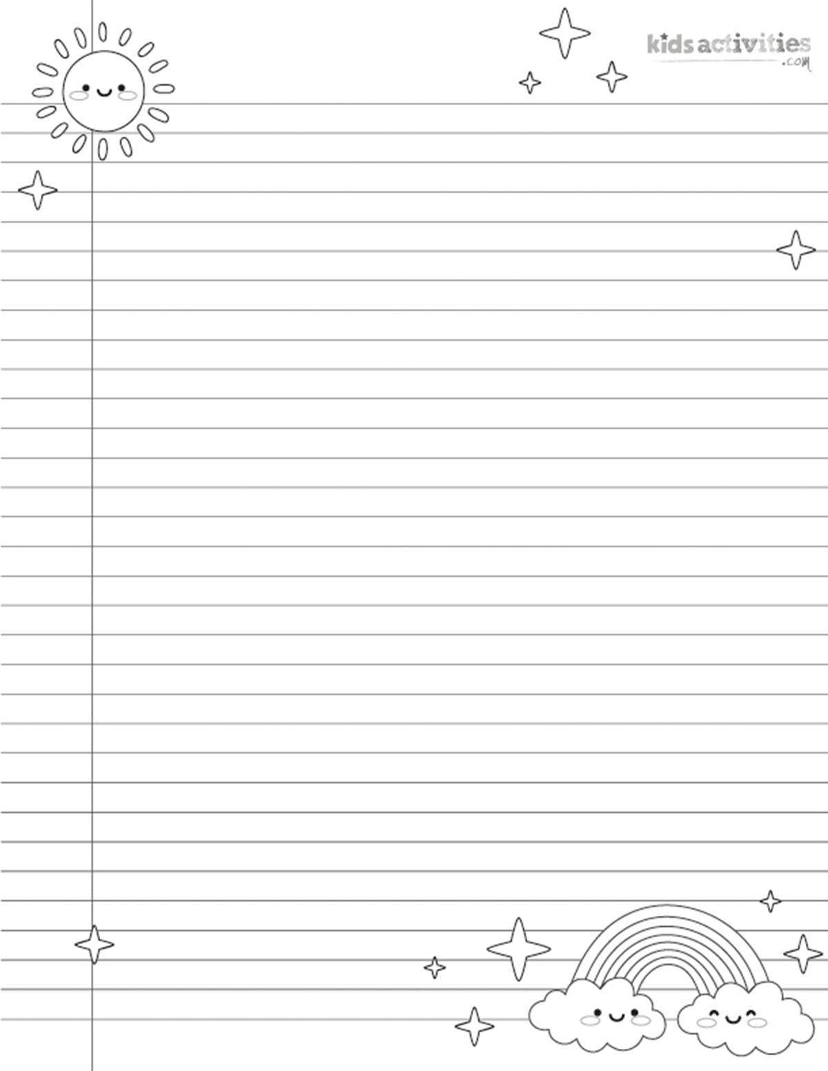 Cute Printable Notebook Paper For Kids and Adults Kids Cute Printable Notebook Paper For Kids and Adults Kids