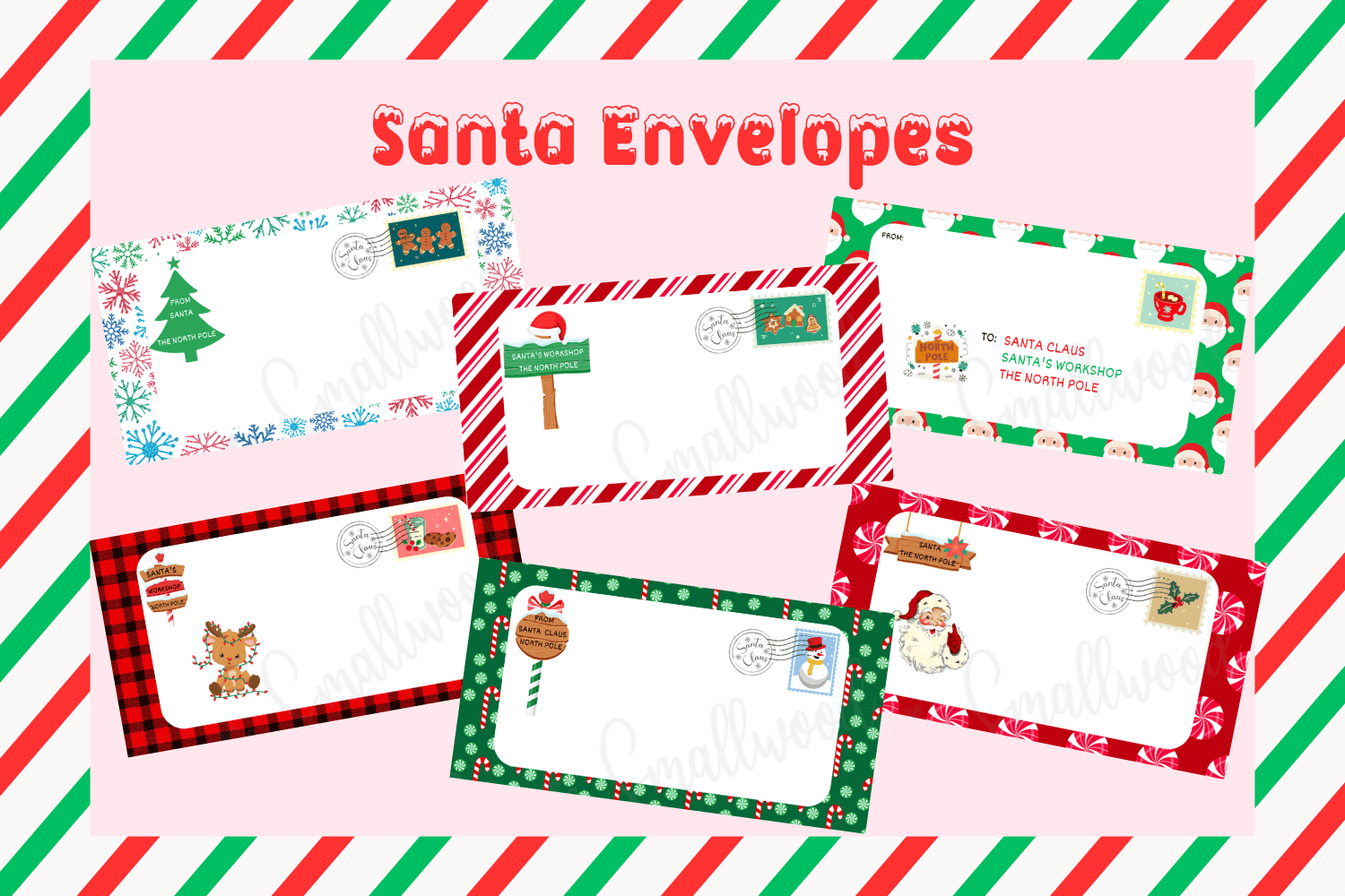 Cute Santa Envelopes (Free Printable) - Cassie Smallwood