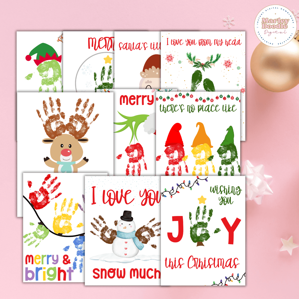 Cutest Kids Christmas Handprint Art Printables (Free) - Marley Cutest Kids Christmas Handprint Art Printables (Free) - Marley