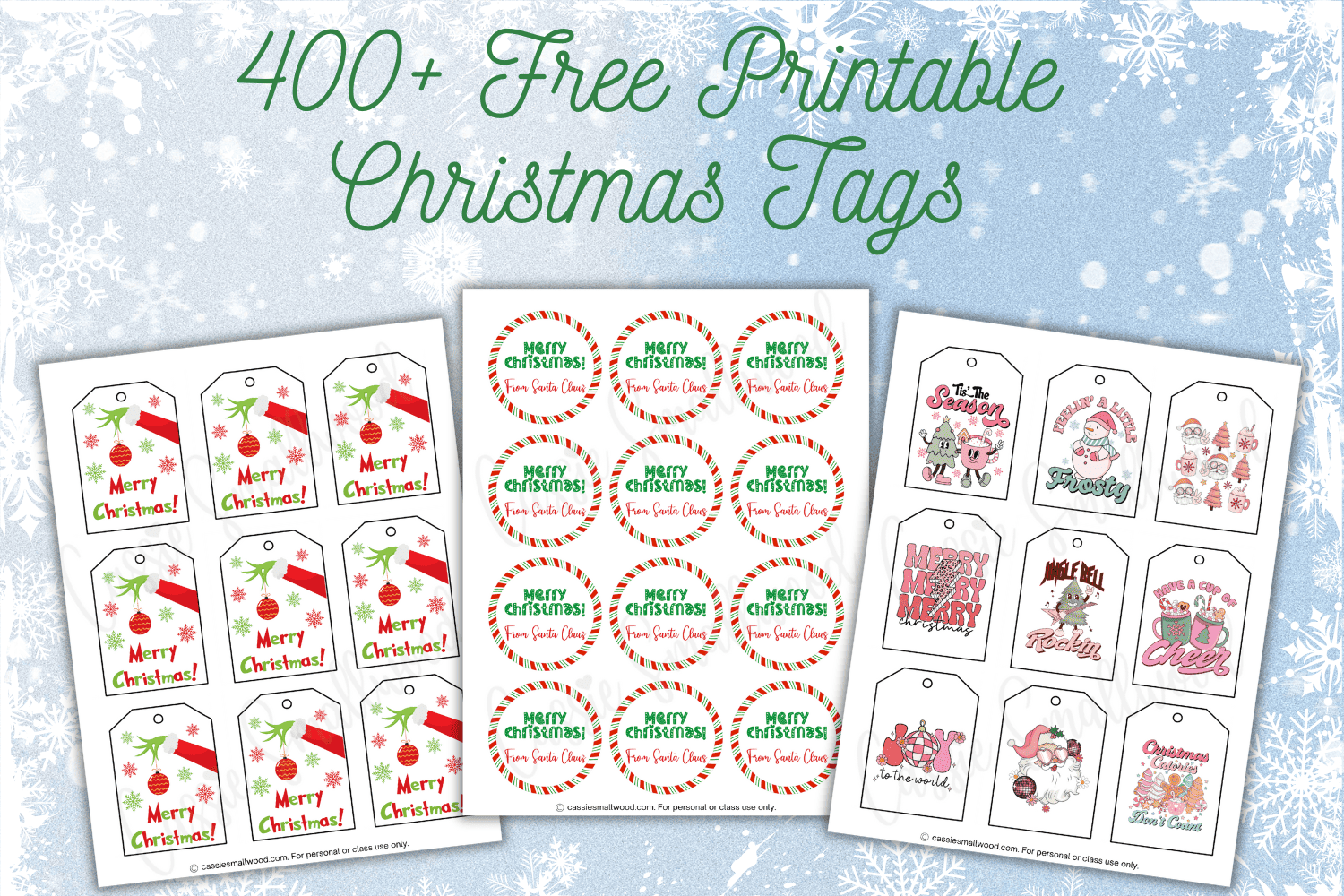 + CUTEST Printable Christmas Tags (Free PDF) - Cassie Smallwood