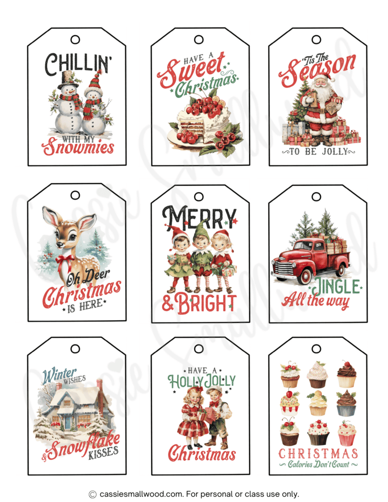 + CUTEST Printable Christmas Tags (Free PDF) - Cassie Smallwood