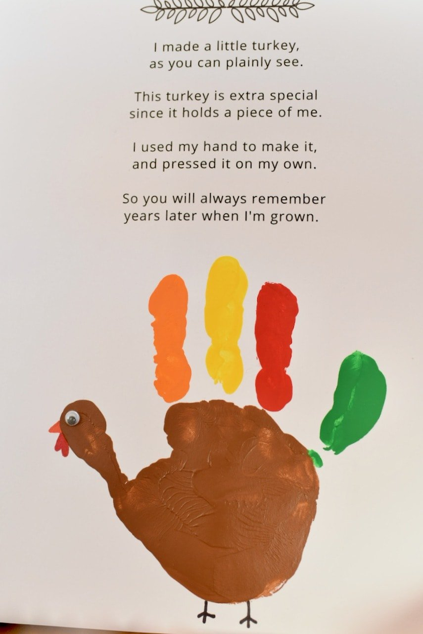 CUTEST Turkey Handprint Craft + Poem Printable - Make Life Lovely