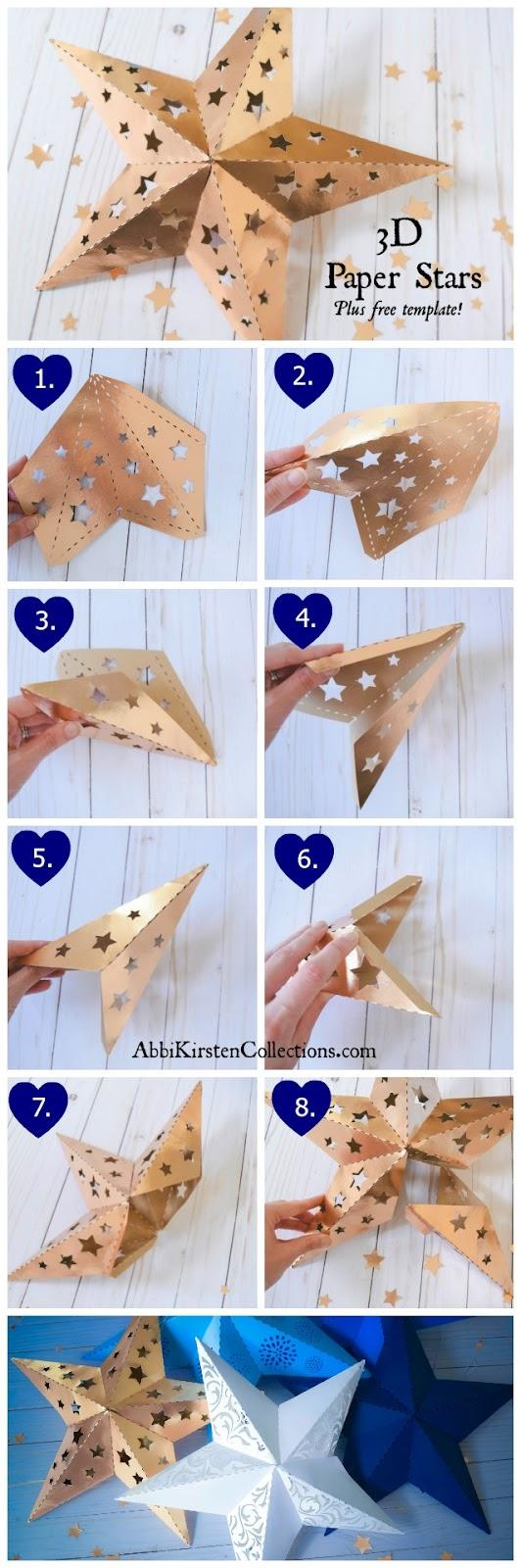 D Paper Star Template: Paper Star Instructions and Free Template