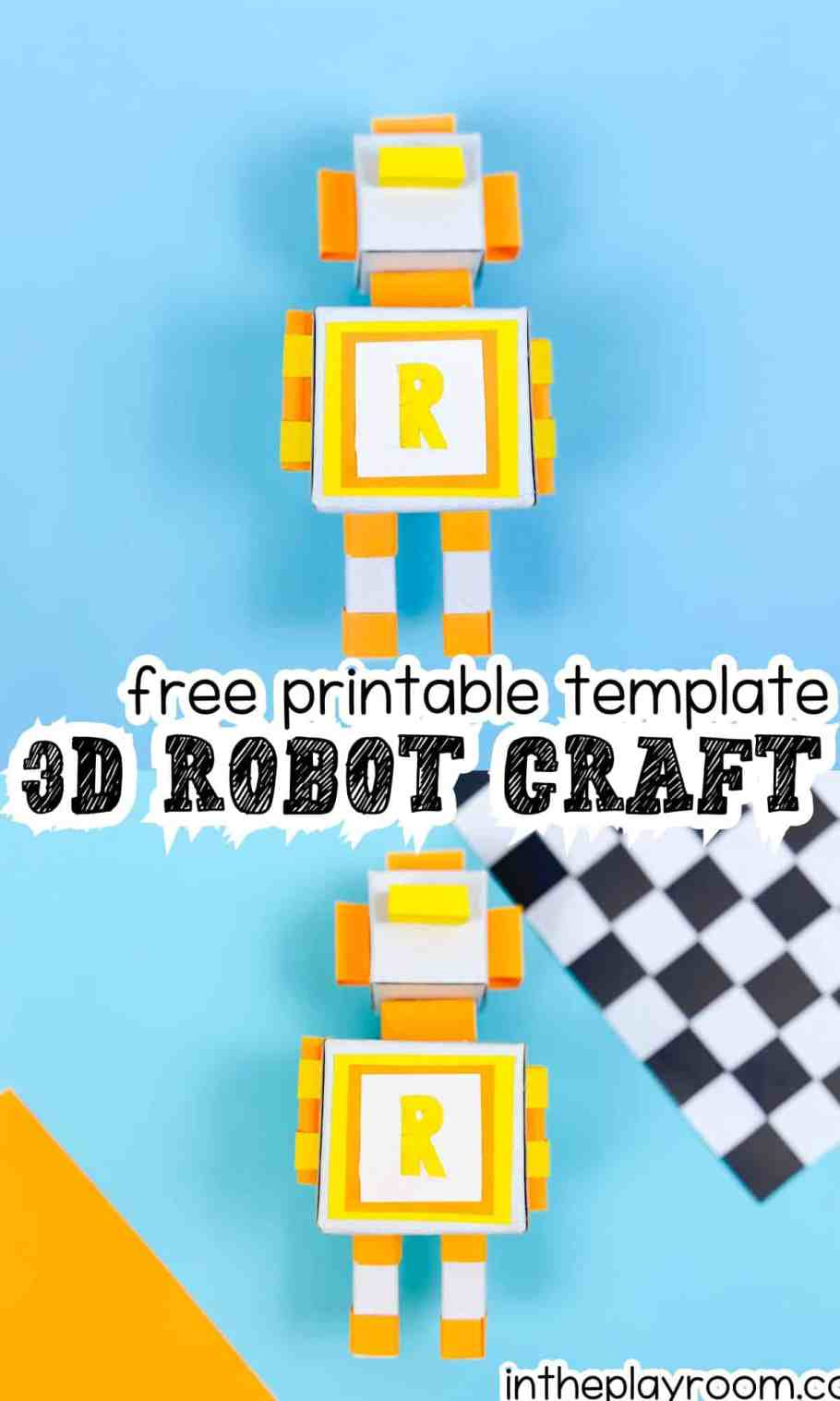 D Robot Craft With Printable Template - In The Playroom