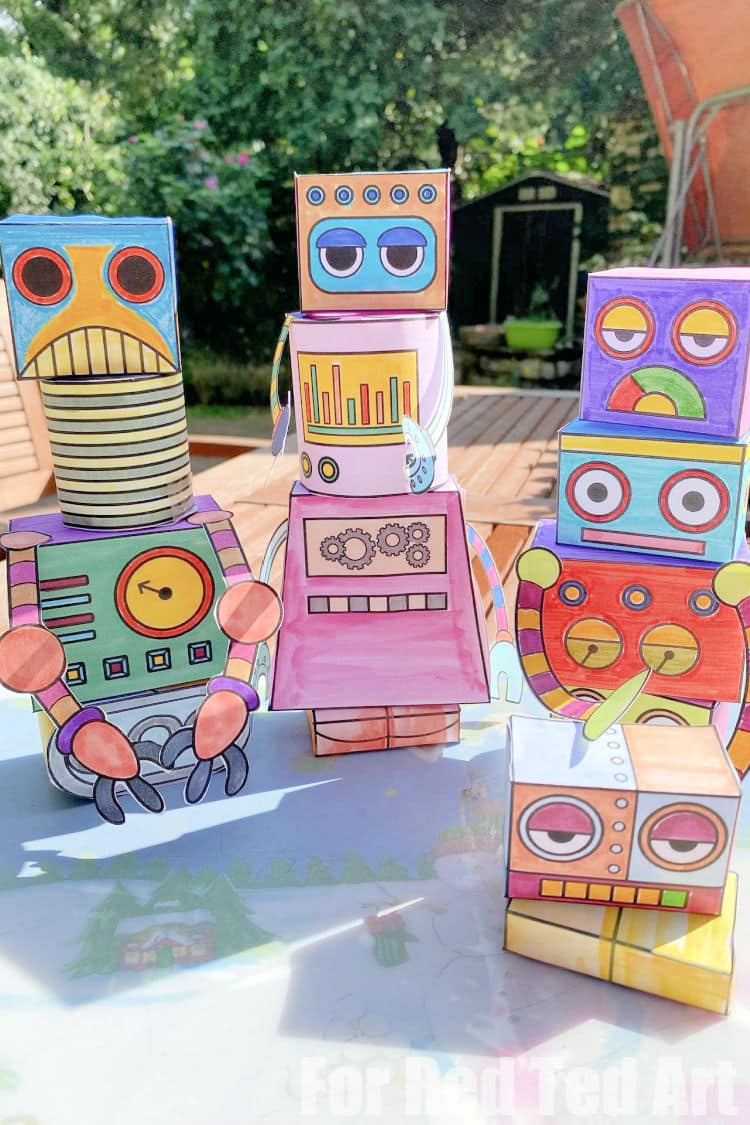 d Robot Printable Craft - Red Ted Art - Kids Crafts