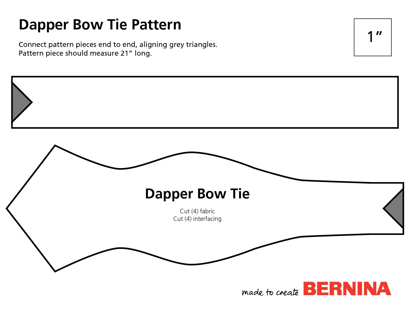 Dapper Bow Tie - pattern piece - WeAllSew