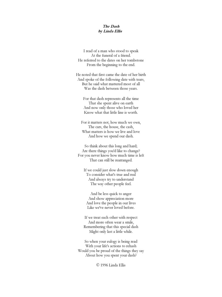 Dash Poem PDF Dash Poem PDF