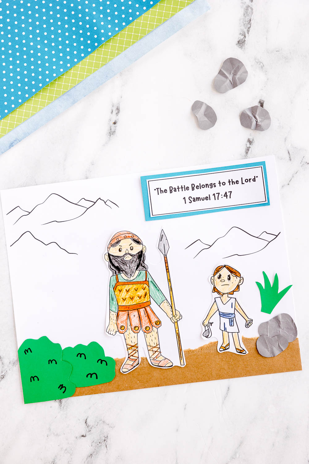 David and Goliath Bible Craft for Kids - Made To Be A Momma