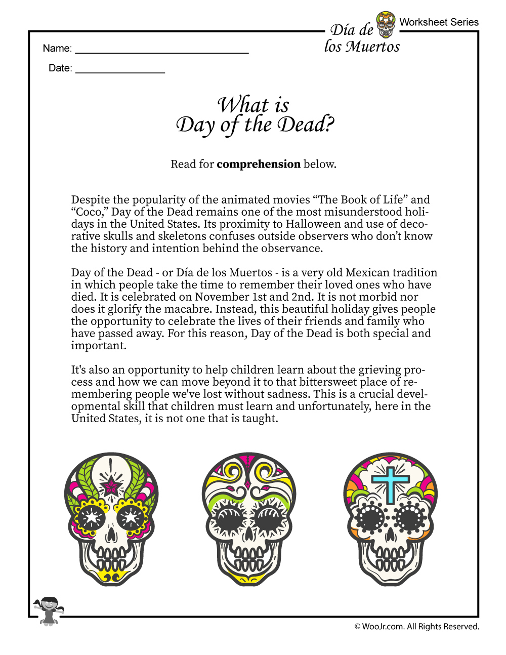 Day of the Dead Activities, Worksheets & Lesson Plan  Woo! Jr
