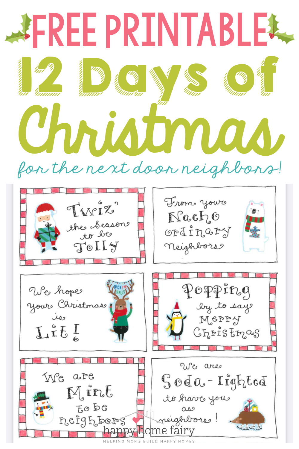 Days of Christmas for Neighbors - FREE Printable - Happy Home Fairy Days of Christmas for Neighbors - FREE Printable - Happy Home Fairy