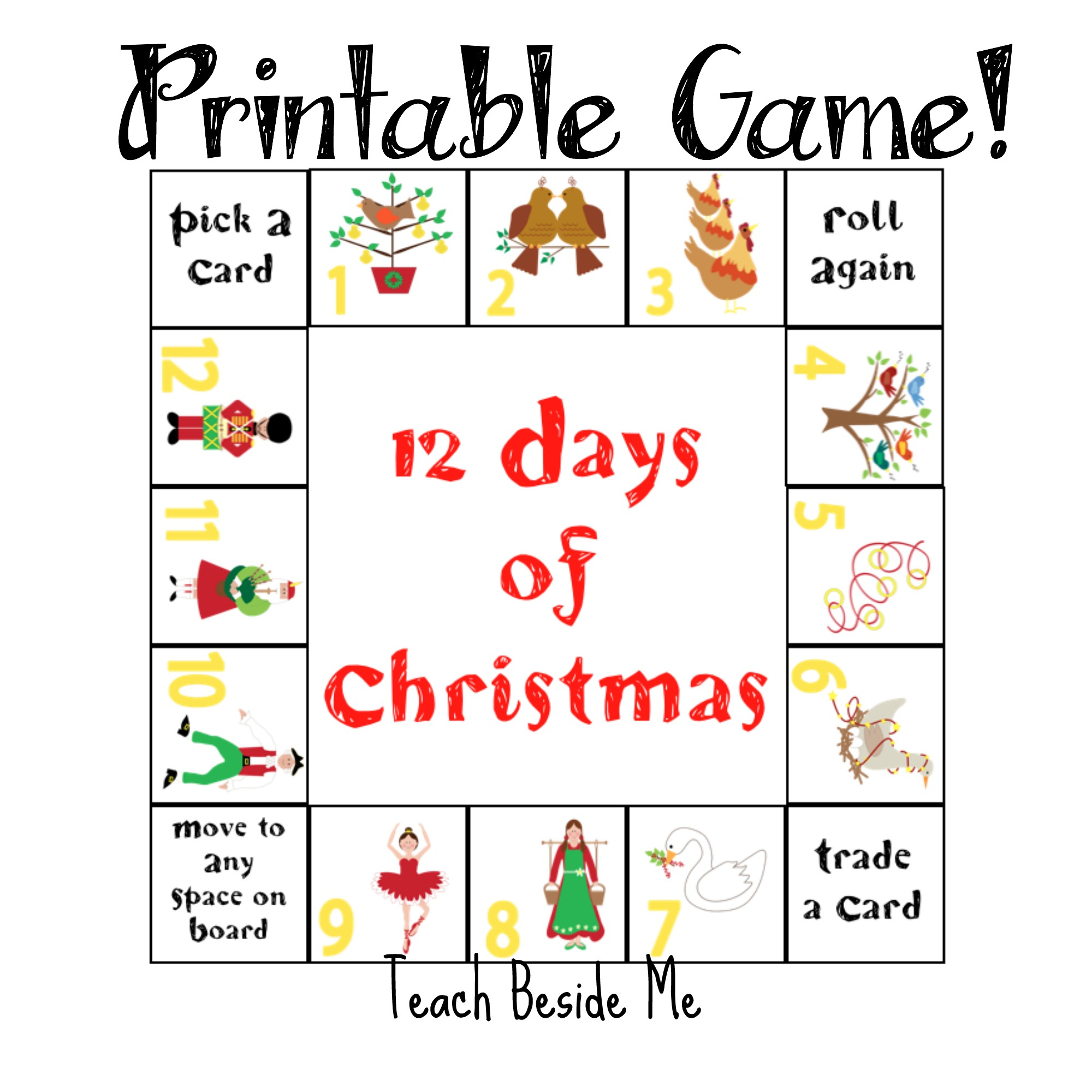 Days of Christmas Printable Game - Teach Beside Me