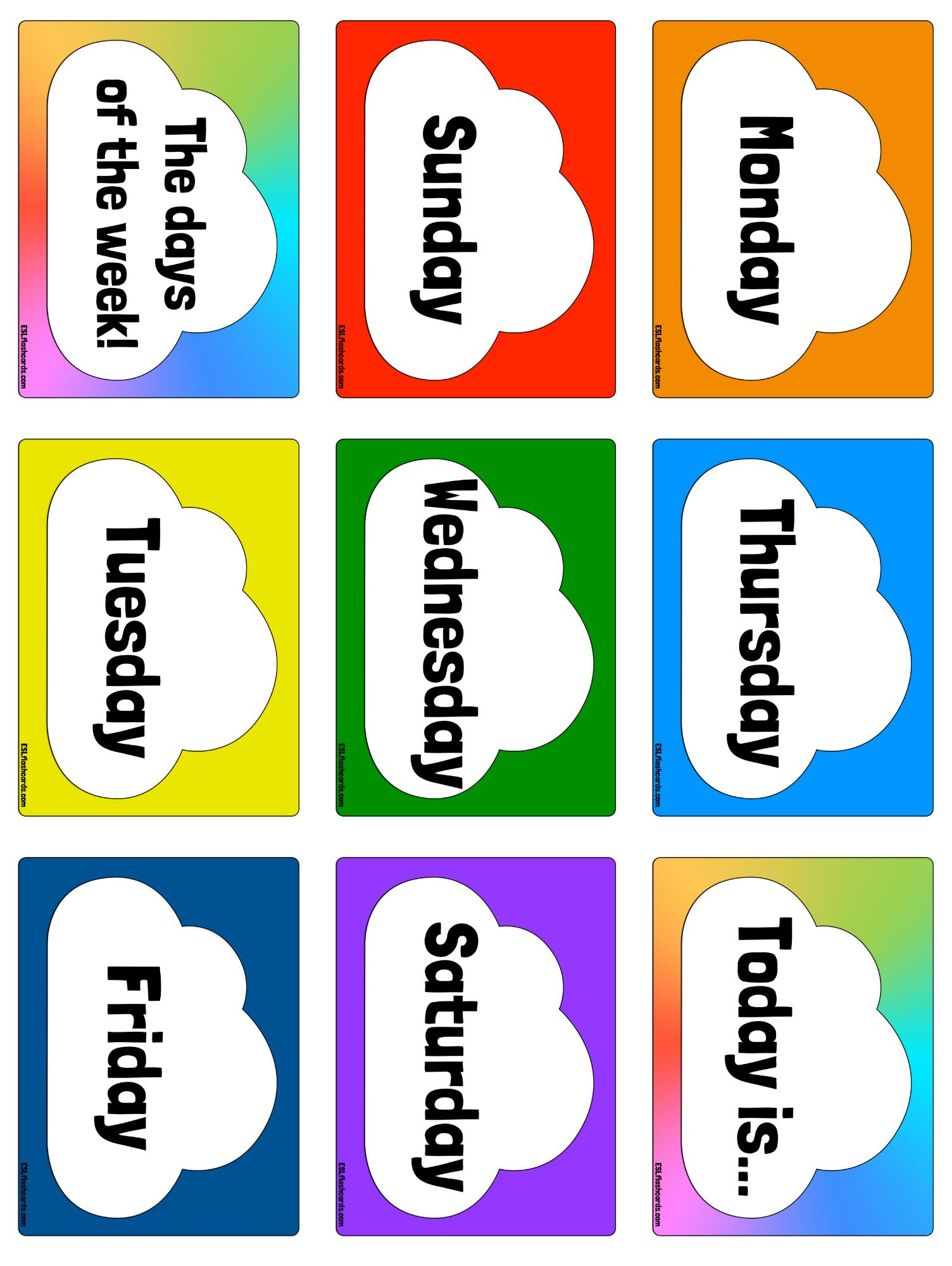 Days of the Week - ESL Flashcards Days of the Week - ESL Flashcards