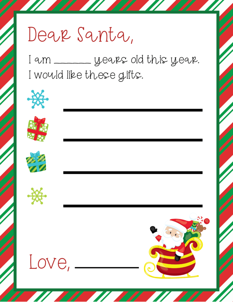 Dear Santa Wish List Printable: Free Downloadable Template for Dear Santa Wish List Printable: Free Downloadable Template for