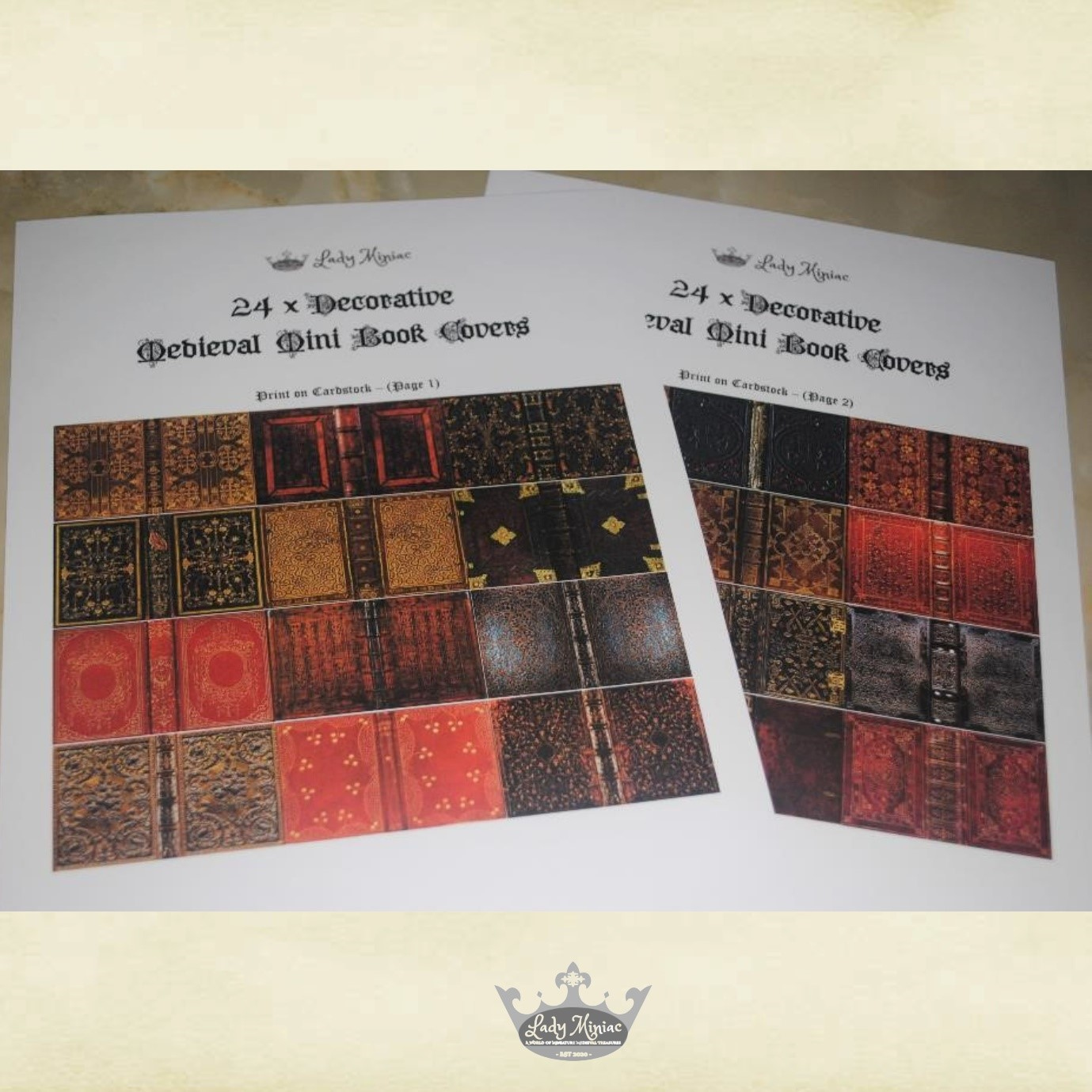 Decorative Antique Book Covers - Lady Miniac