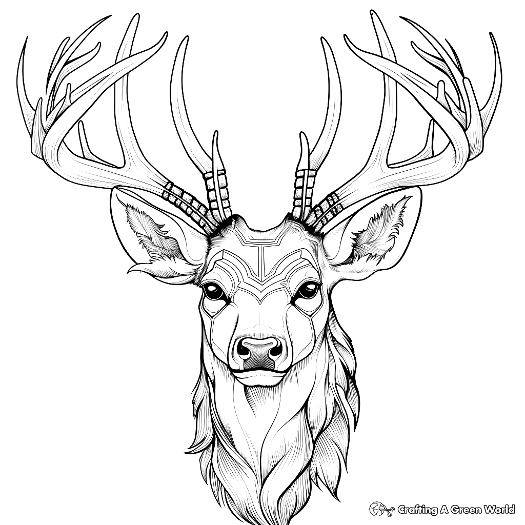 Deer Head Coloring Pages - Free & Printable! Deer Head Coloring Pages - Free & Printable!