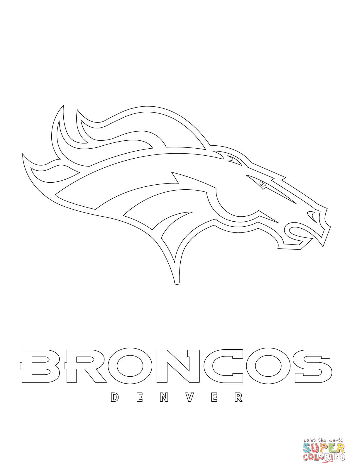 Denver Broncos Logo Coloring Page  Free Printable