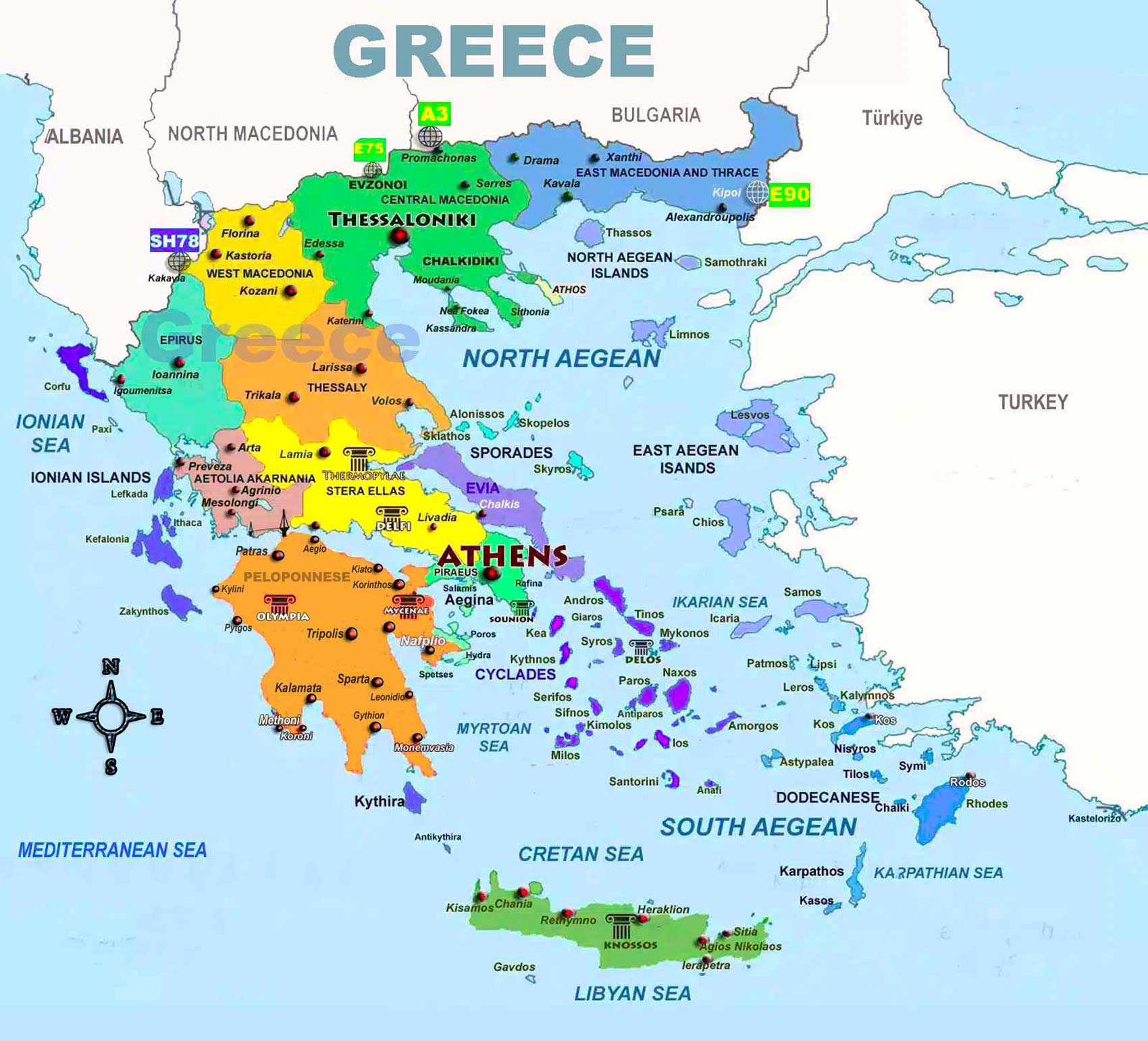 Detailed Maps of Greece and the Greek islands