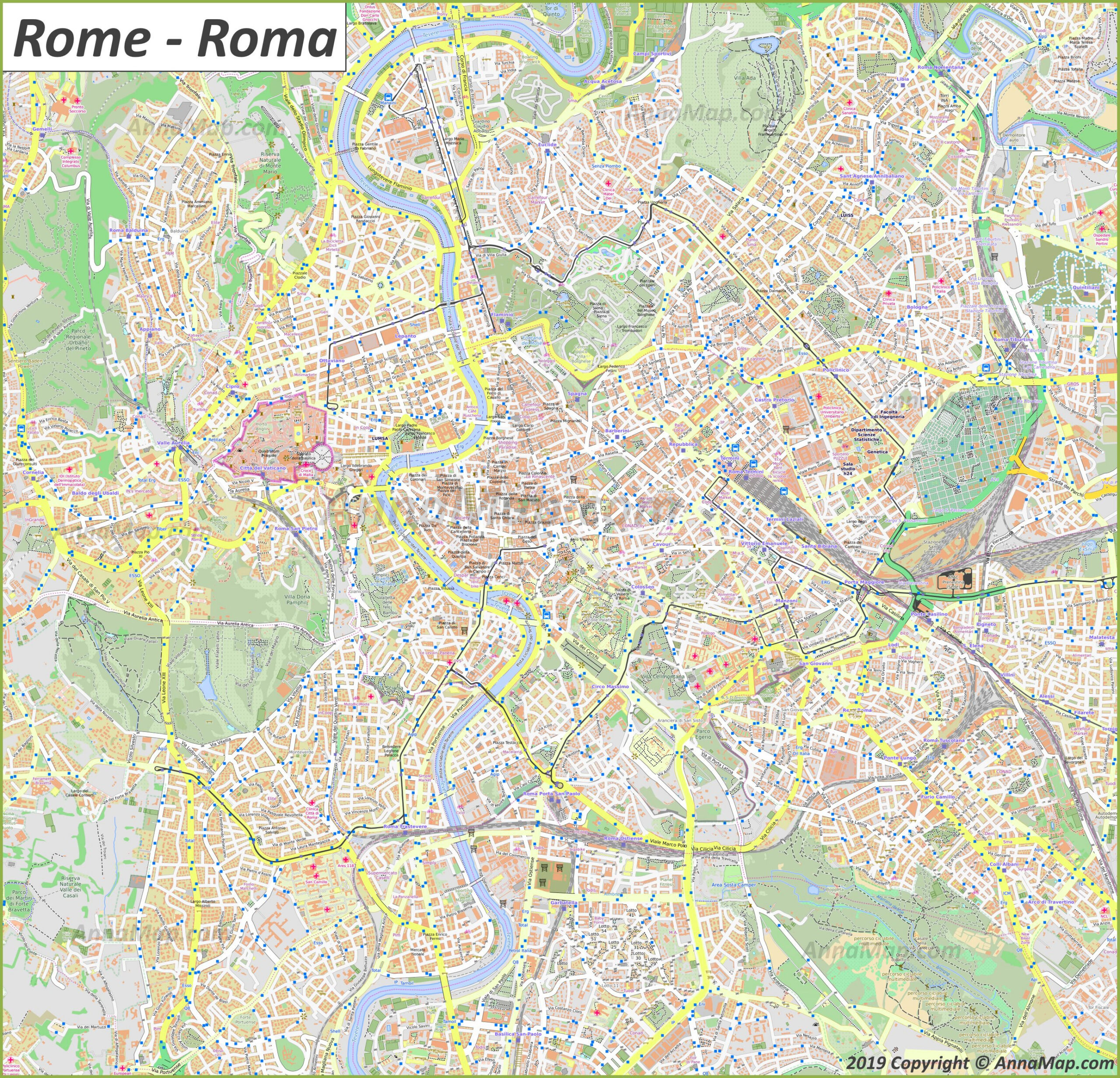 Detailed tourist maps of Rome Italy Free printable maps of Detailed tourist maps of Rome Italy Free printable maps of