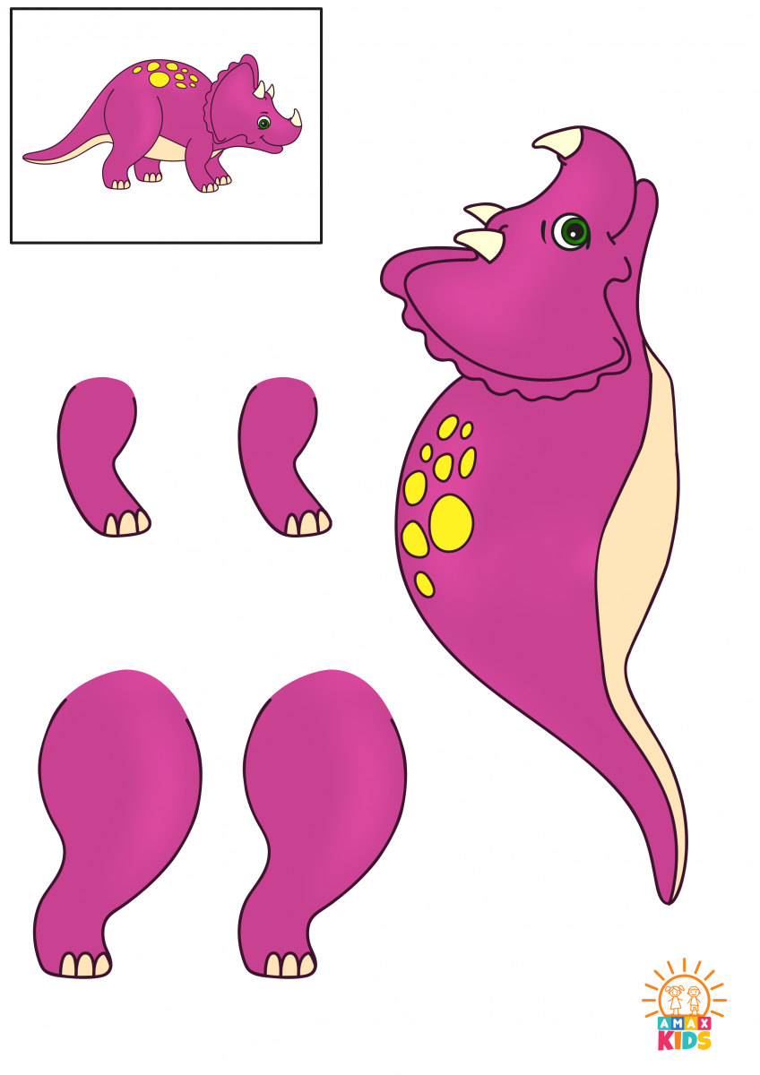 Dinosaur Cut and Paste Activity for Kids  Amax Kids