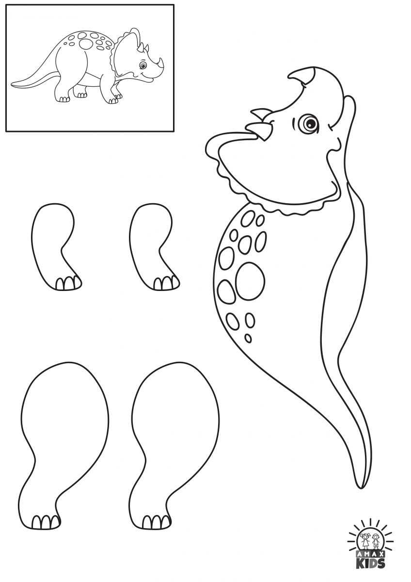 Dinosaur Cut and Paste Activity for Kids  Amax Kids