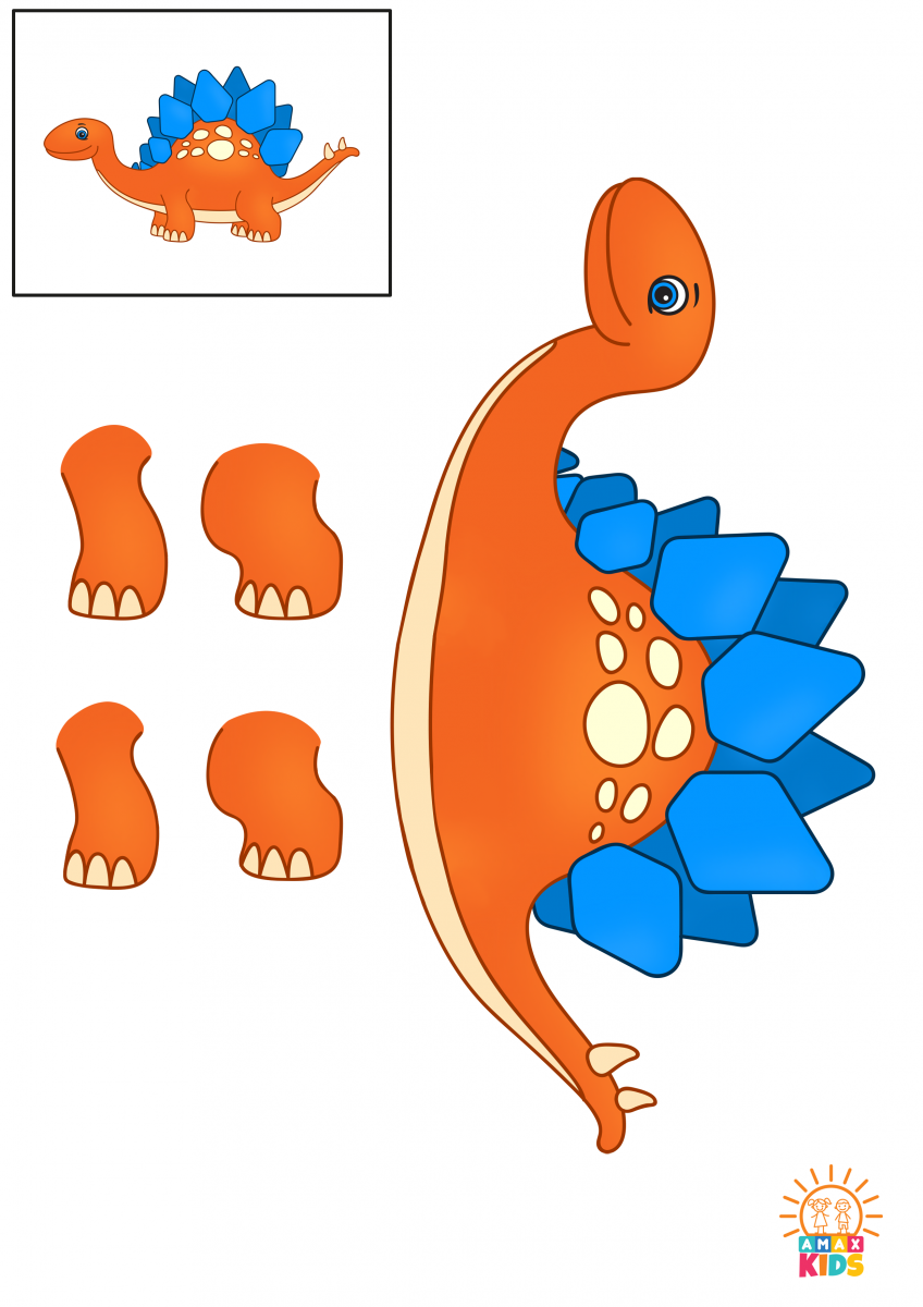 Dinosaur Cut and Paste Activity for Kids  Amax Kids