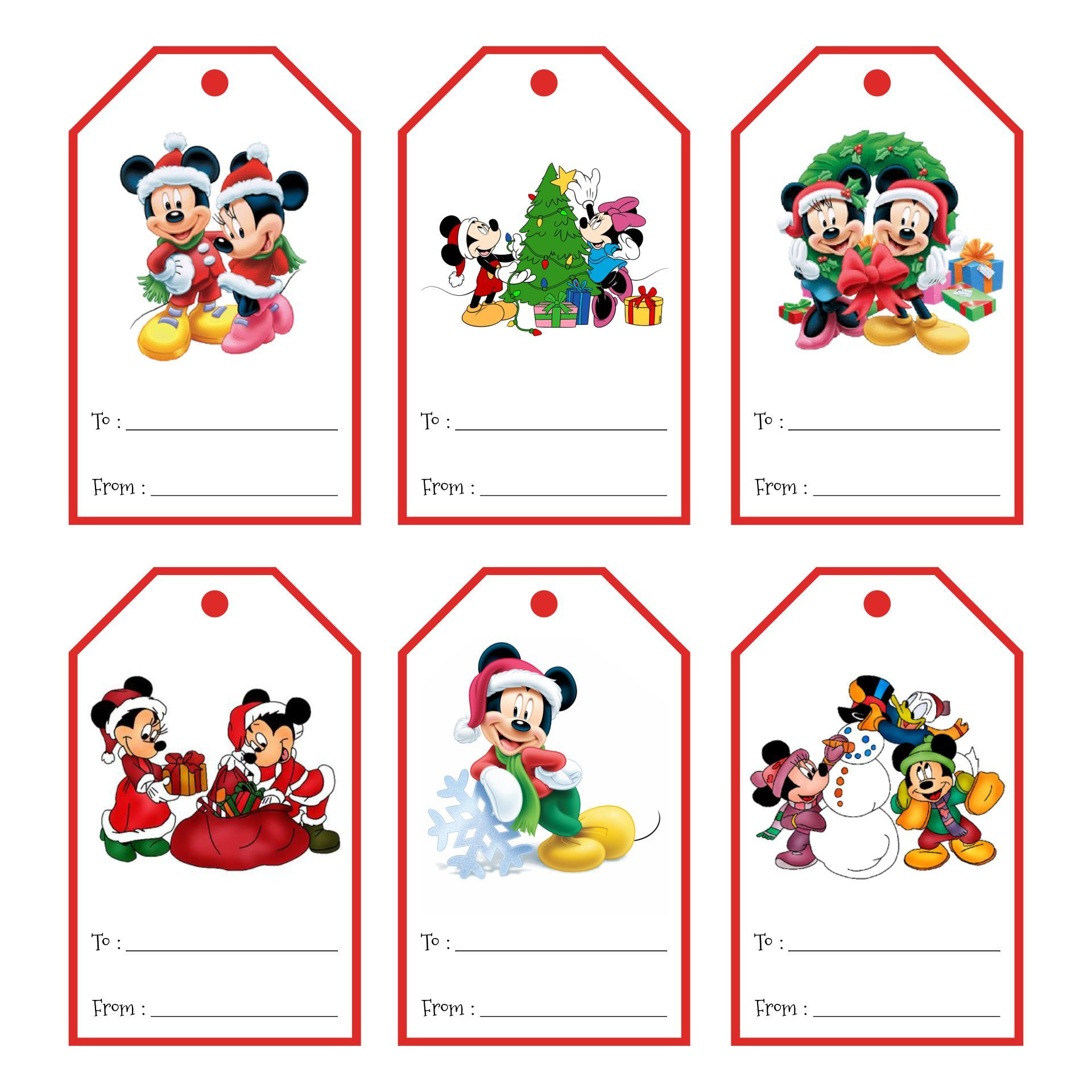 Disney Christmas Gift Tags -  Free PDF Printables  Printablee