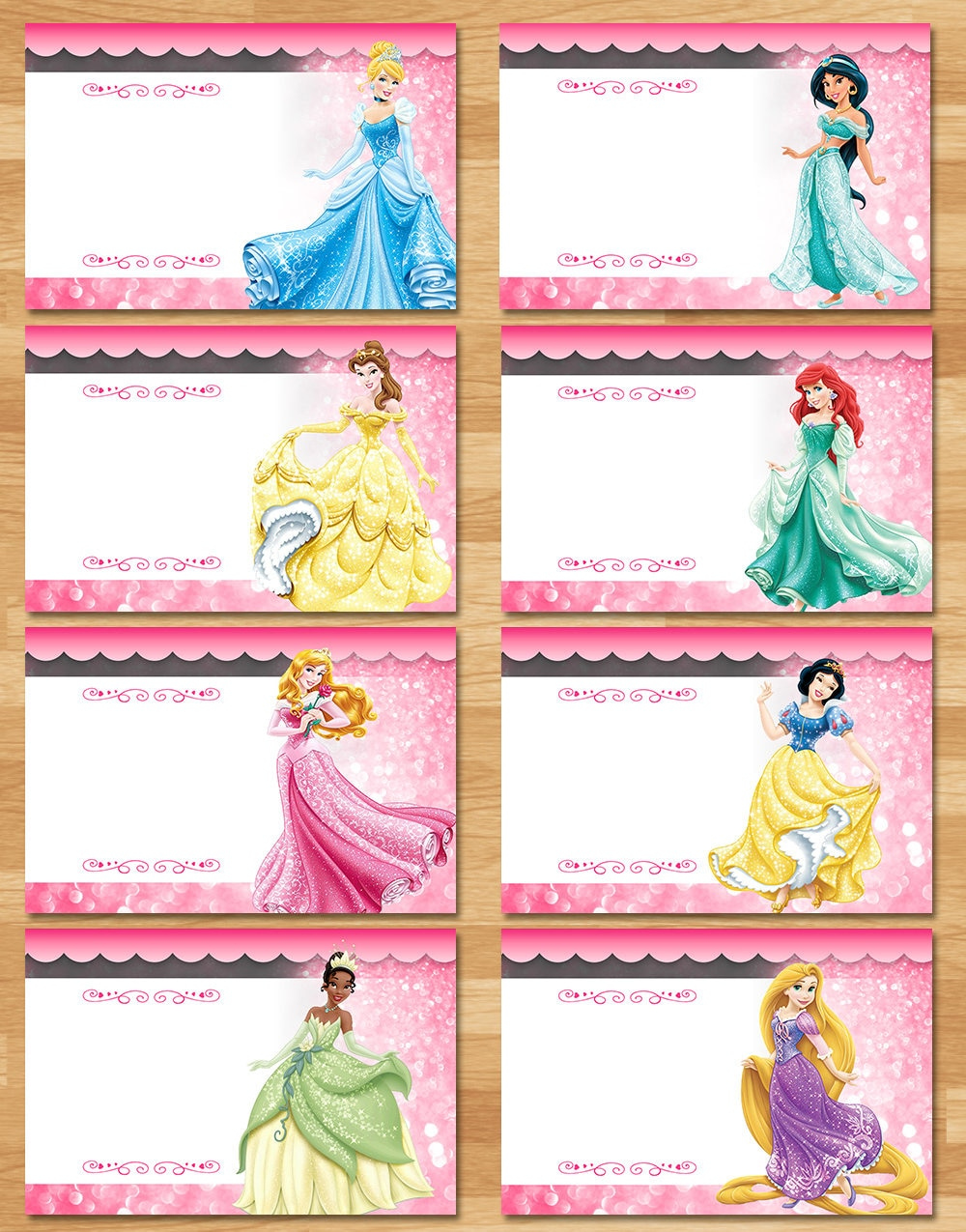 Disney Princess Food Tents - Princess Birthday Food Labels Disney Princess Food Tents - Princess Birthday Food Labels