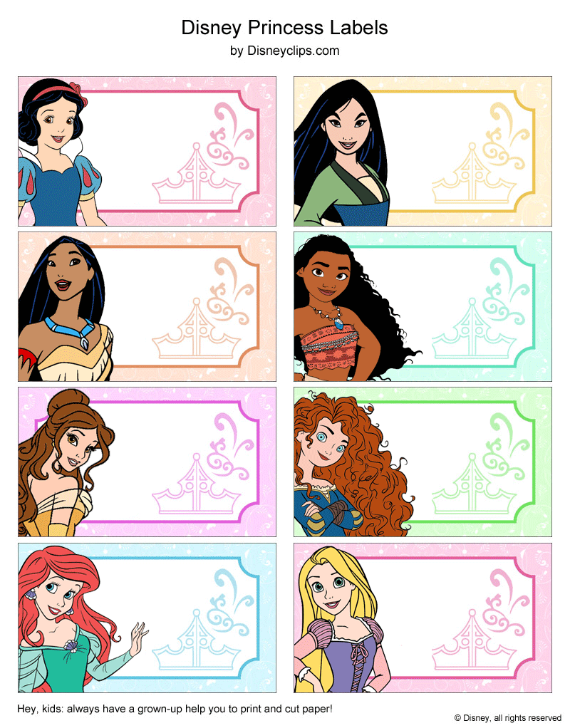 Disney Princess Name Tag